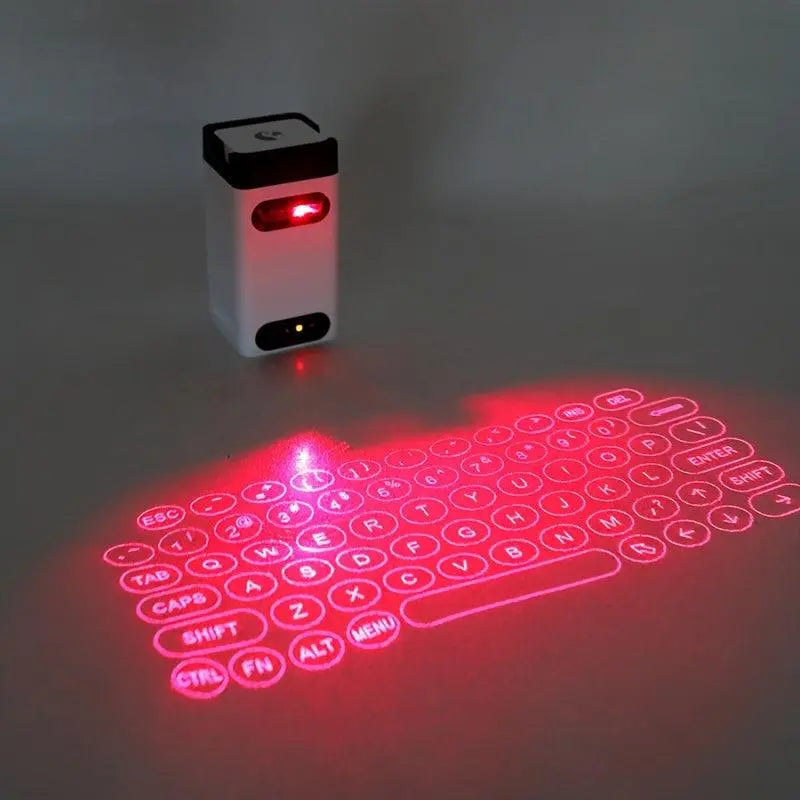 Wireless Laser Projection Virtual Keyboard with Touch Infrared, Portable Office Keyboard Projector for Smartphones, Tablets, Windows/iOS/Android, Includes Keyboard, Mouse, Mobile Power, and Mobile Bracket - J & B's Accessories