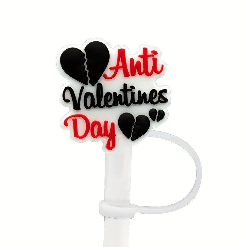1-Piece Reusable Straw Toppers: Silicone Cartoon Heart Straw Sleeve Caps - J & B's Accessories