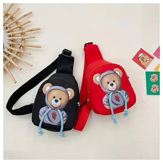 1pc Cute Cartoon Bear Shoulder Bag for Boys - Durable and Lightweight Messenger Bag for Outdoor Travel and Everyday Use - Perfect Gift Idea - J & B's Accessories