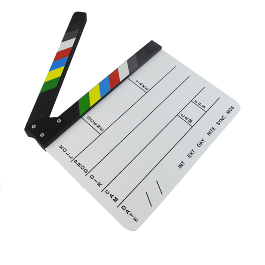 1pc, Professional Studio Camera Photography Video Clapper Board with Color Sticks - Dry Erase and Easy to Read - J & B's Accessories