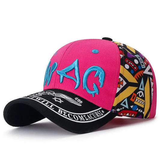 1pc Breathable Graffiti Letter Baseball Cap - Quick Dry, UV Protection, Lightweight Sun Hat for Outdoor Activities - J & B's Accessories