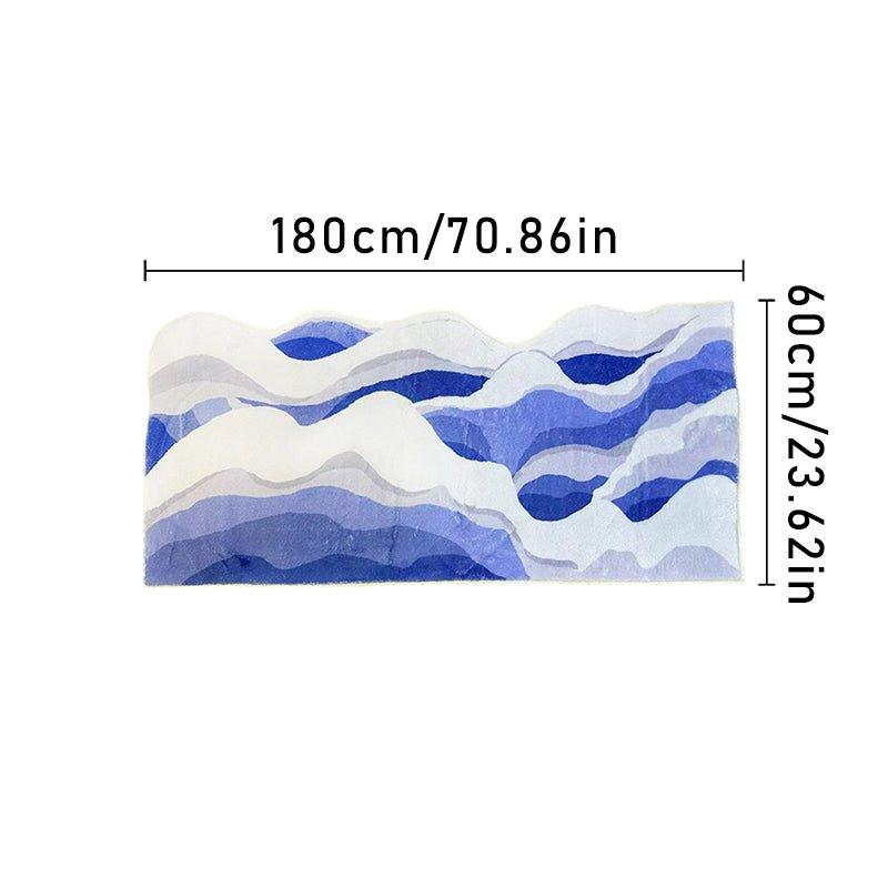 1pc Cute Wave Shape Area Rug, Non-Slip Comfortable Plush Rug, Machine Made Indoor And Outdoor Available For Bedroom Living Room Office Nursery Room, Home Decor, Room Decor - J & B's Accessories