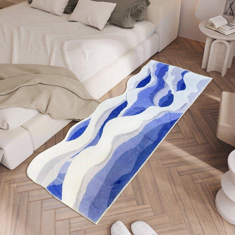 1pc Cute Wave Shape Area Rug, Non-Slip Comfortable Plush Rug, Machine Made Indoor And Outdoor Available For Bedroom Living Room Office Nursery Room, Home Decor, Room Decor - J & B's Accessories