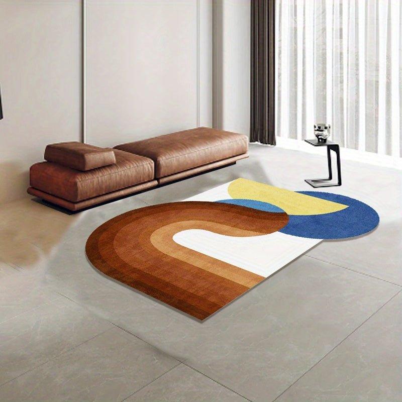 1pc Modern Irregular-shaped Rug, High-end Minimalist Fluffy Soft Plush Carpet, For Bedroom Decor Living Room Lounge - J & B's Accessories