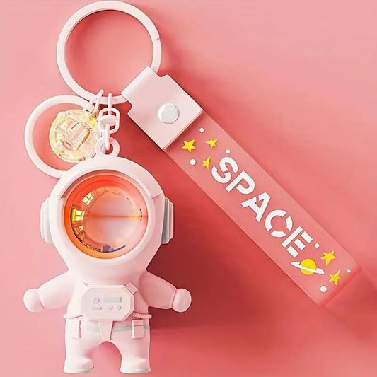 Durable Plastic Astronaut Keychain: Unique Space-Themed Design with Magical Sunset Projector Light Feature - J & B's Accessories