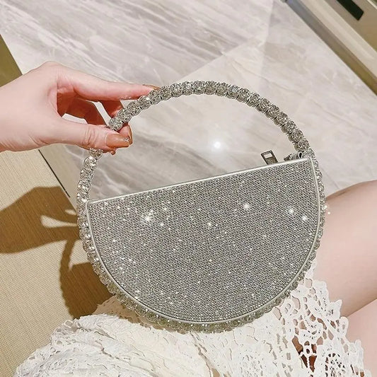 Glitter Rhinestone Evening Bag, Bling Sparkle Dinner Clutch, Formal Banquet Handbag For Wedding Party Prom Cocktail for Carnaval - J & B's Accessories
