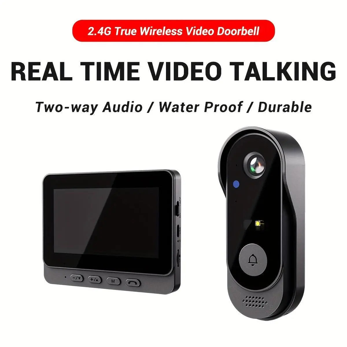 waterproof-wireless-video-doorbell-set-480p-camera-4-3-inch-screen-no-app-or-network-required-elder-friendly-sd-card-slot-for-image-video-storage