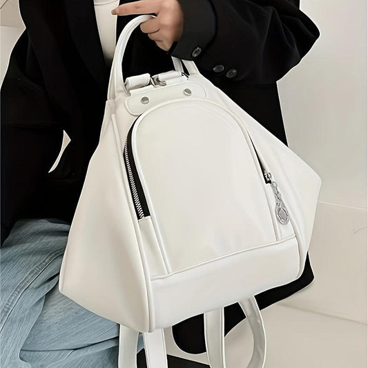 Niche Design Minimalist Backpack, Multifunctional Top Handle Bag, All-Match PU Leather Women's Shoulder Bag - J & B's Accessories