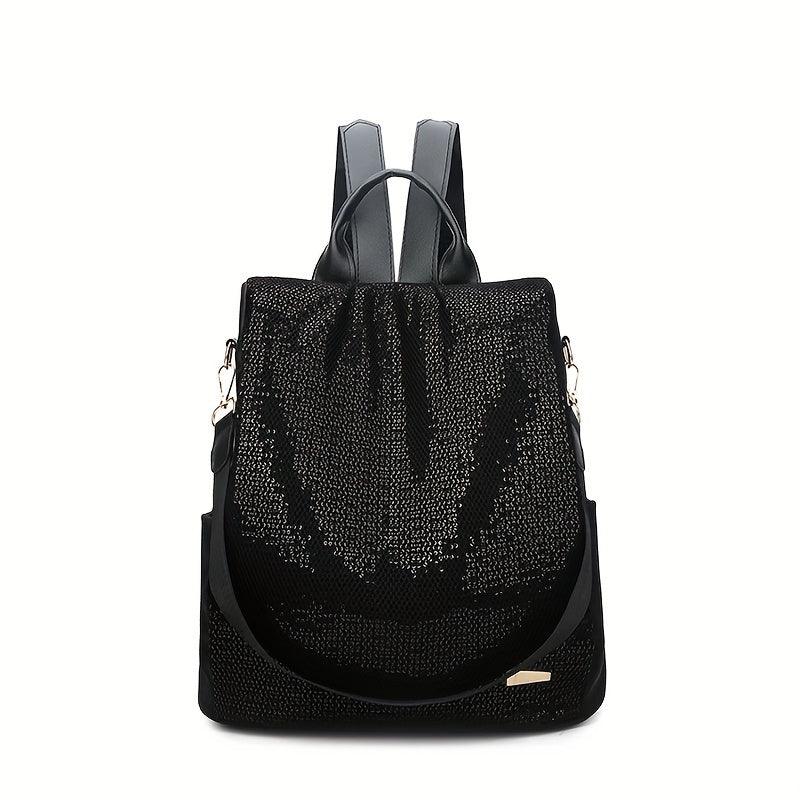 Fashion Shiny Sequins Backpack Purse, Anti-theft Sparkly Daypack, Casual Two-way Shoulder Bag, Fashion Travel Schoolbag - J & B's Accessories