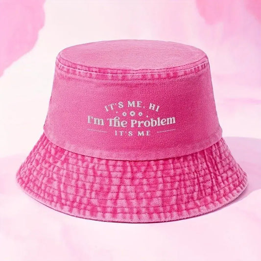 I'M THE PROBLEM Bucket Hat Printed Solid Color Washed Distressed Basin Hats Lightweight Sunscreen Fisherman Cap For Women & Men - J & B's Accessories