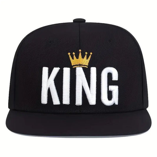 KING Crown Embroidery Snapback Hat Lightweight Adjustable Dad Hat For Women Men - J & B's Accessories