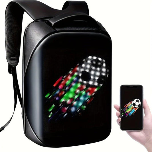 Programmable LED Backpack - Waterproof Travel & Laptop Bag for Women - Perfect Halloween & Birthday Gift, Motorcycle Backpack with Full Color Screen - J & B's Accessories